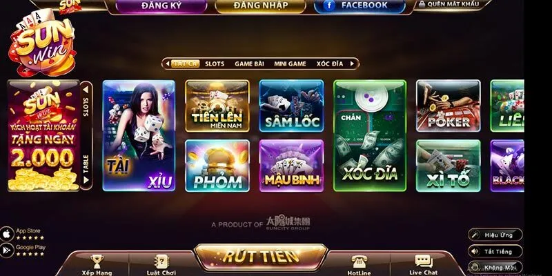 Danh sách game bài sunwin siêu hot hiện nay 